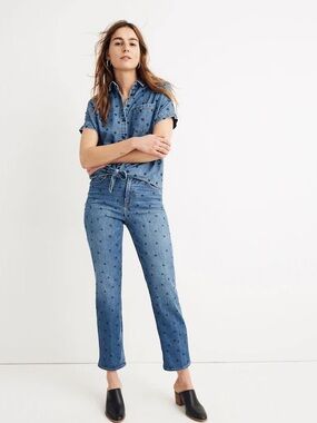 Madewell Classic Straight Jeans: Heart Print Edition